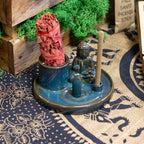 Ceramic Blue Multi Purpose Buddha Incense Plate