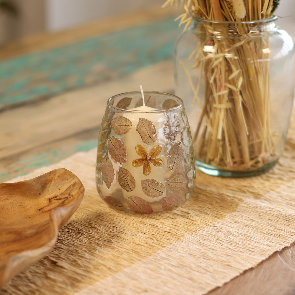 The Beltane Vessel — Pressed Botanical Candle Holder