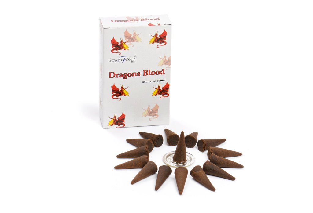 Dragon's Blood Incense Cones | Pack of 15 with Holder