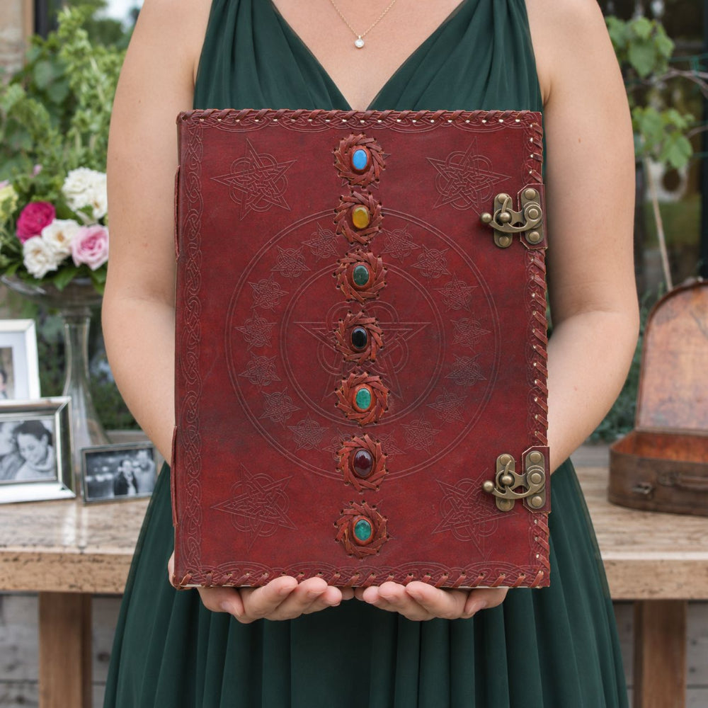 Huge 7 Chakra Leather Book