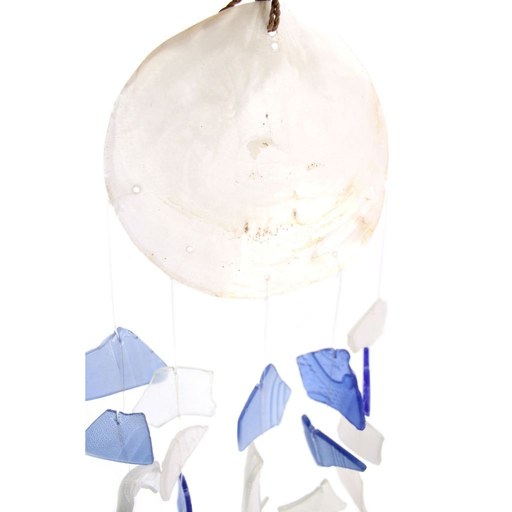Blue & White Glass & Glass Drop