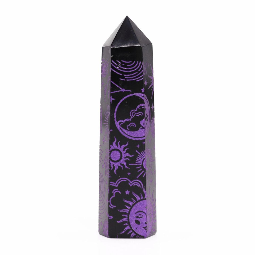 Mystic Story Deep Purple Black Obsidian Point