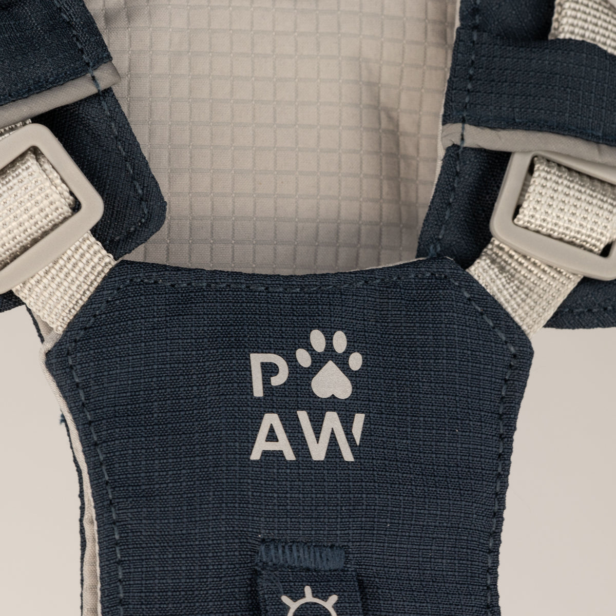 Dog Step-In Guardian Harness with Reflective Mesh & Black Obsidian Charm - Rock Grey - Small (4-8kg)