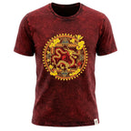 Nomad Sari Stonewashed Cotton T-Shirt | Dragon Mandala | Maroon | XL