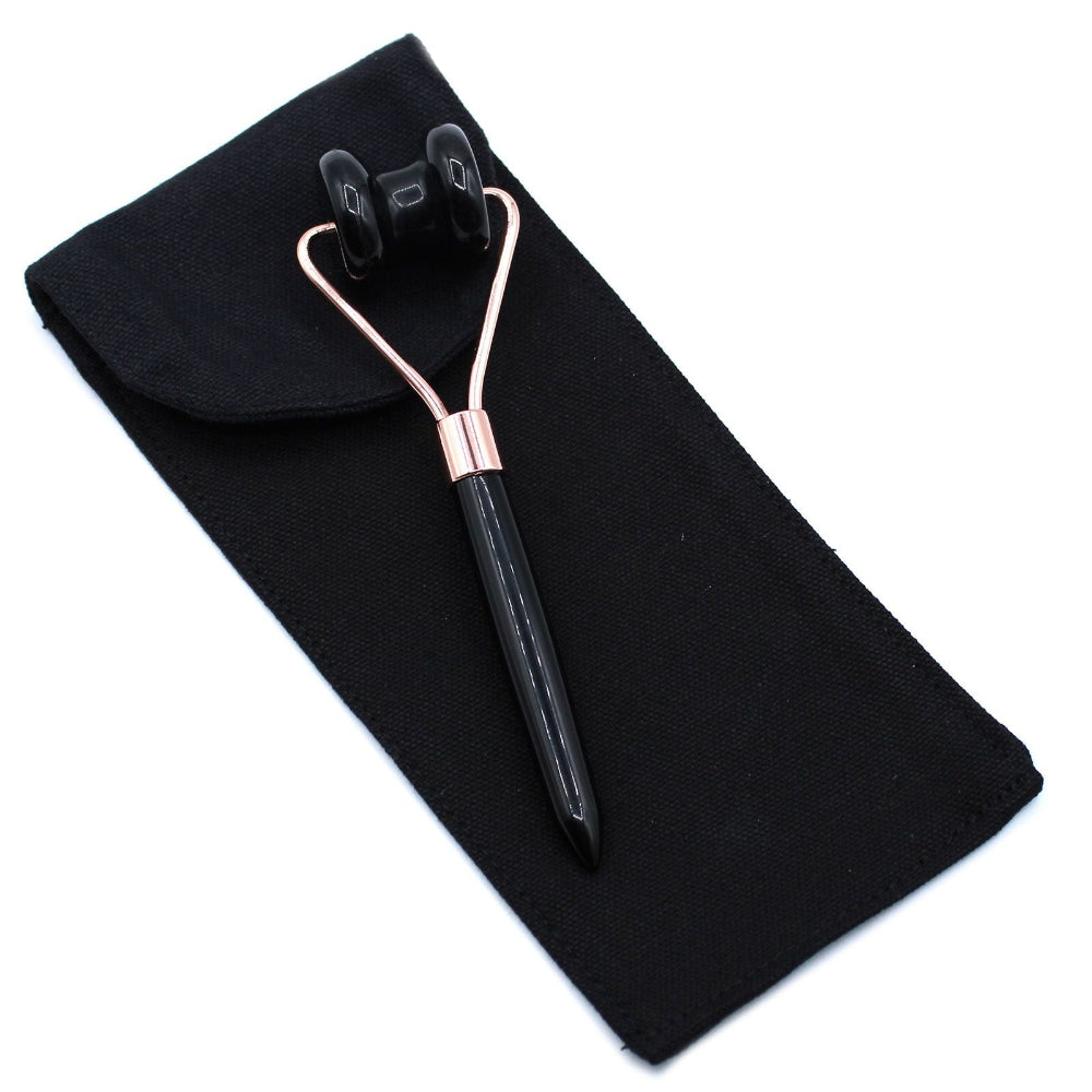 Black Obsidian Gemstone Jawline Roller