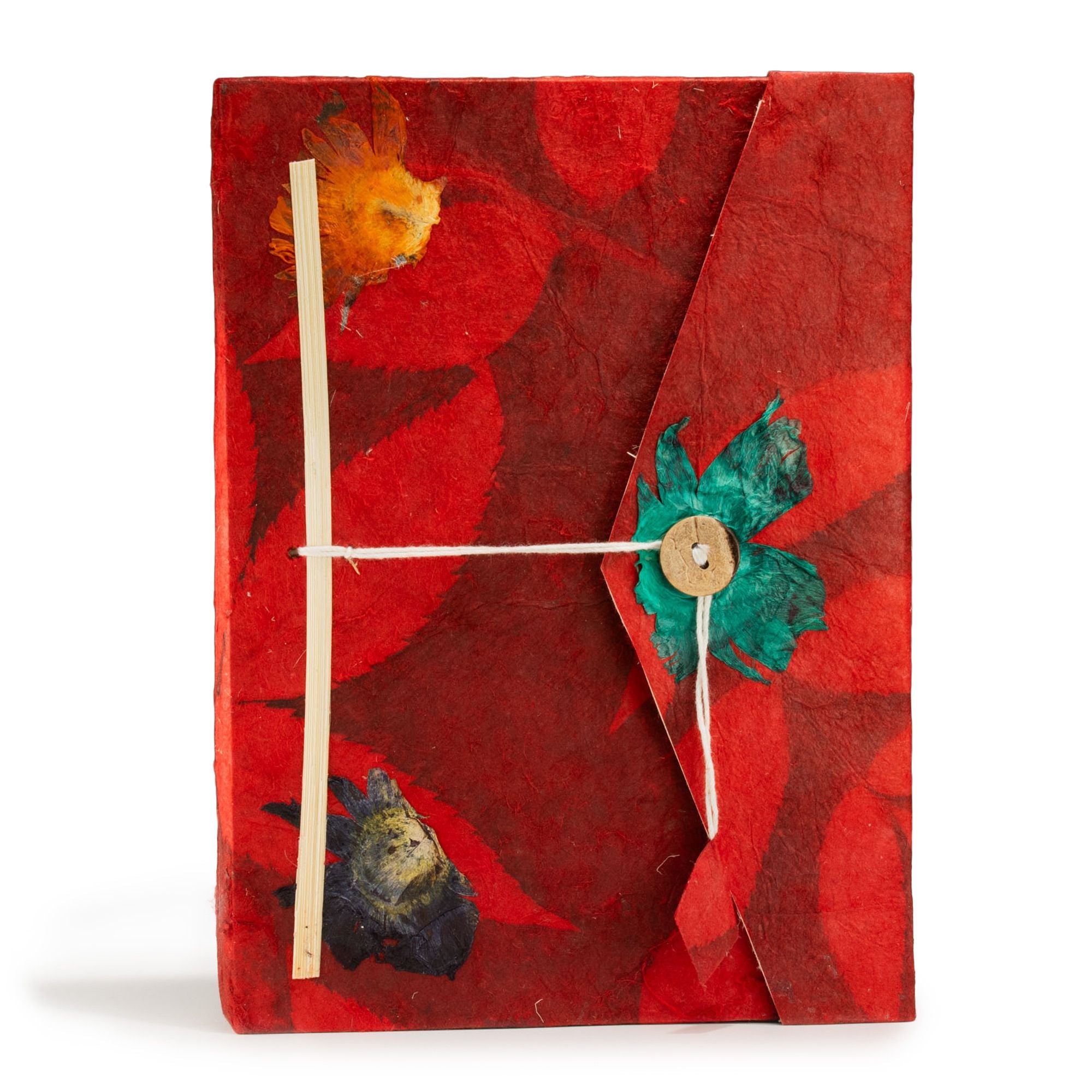 Lokta Bold Floral Ruby Notebook Large