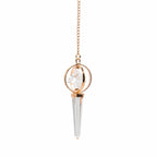 Stellar Gateway | Clear Quartz Spinning Merkaba Pendulum in Copper