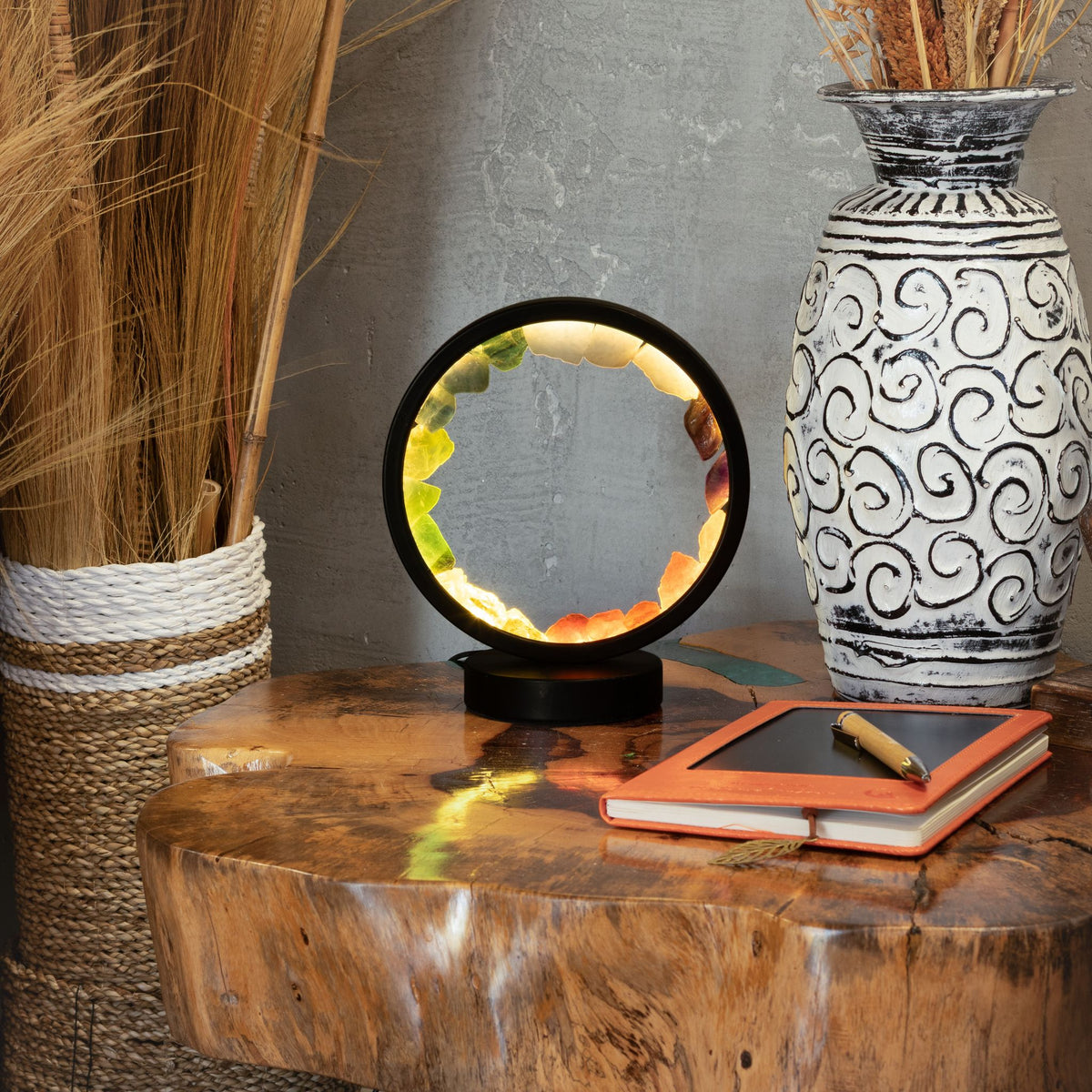 Gemstone Halo Lamp - 7 Chakra - Seven Gemstones