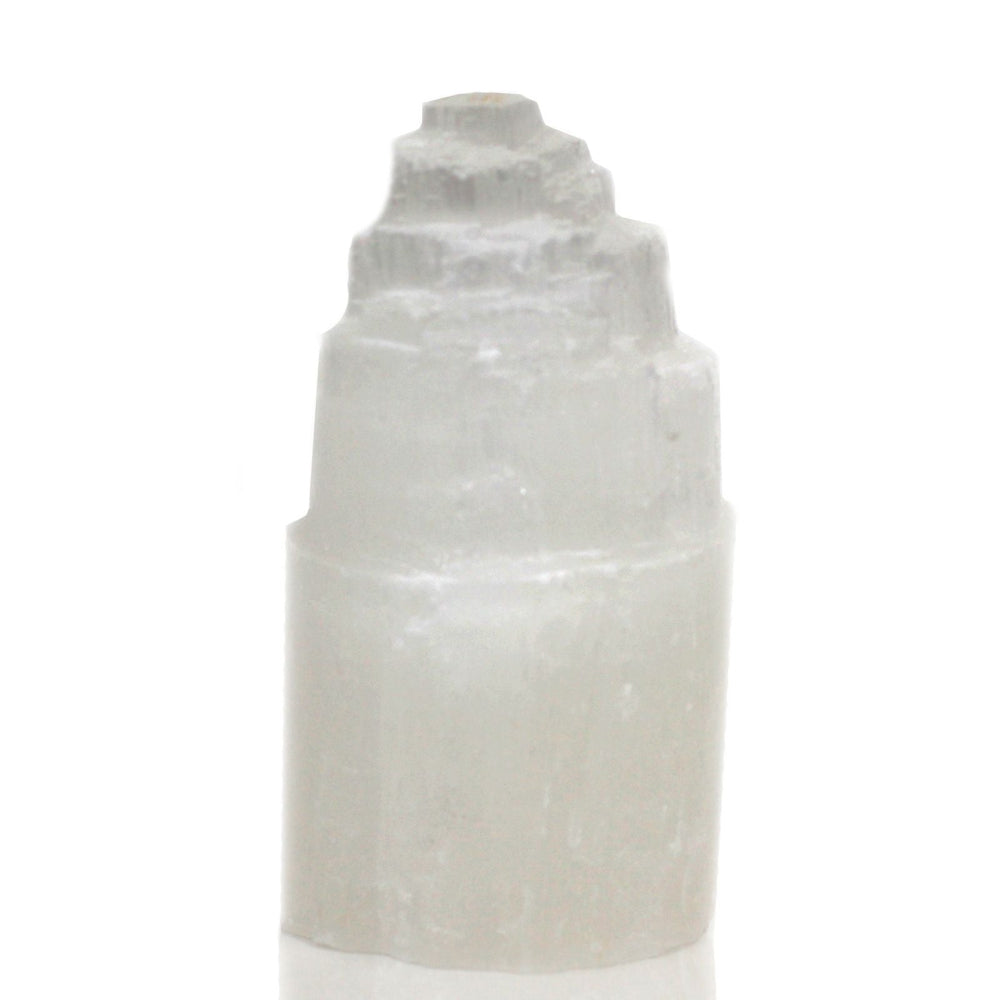 Natural Selenite Tower Lamp 15 cm