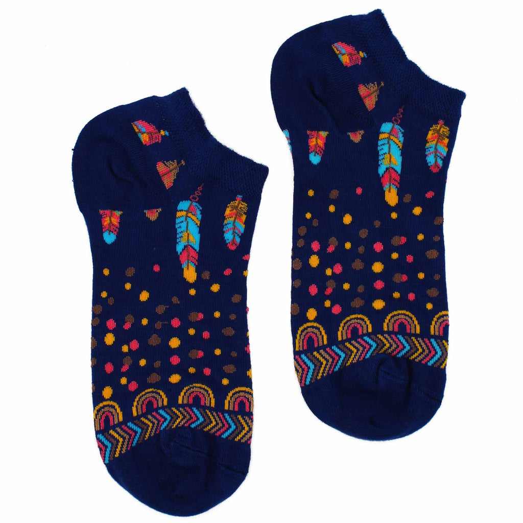S/M Hop Hare Bamboo Socks Low Indian Feathers