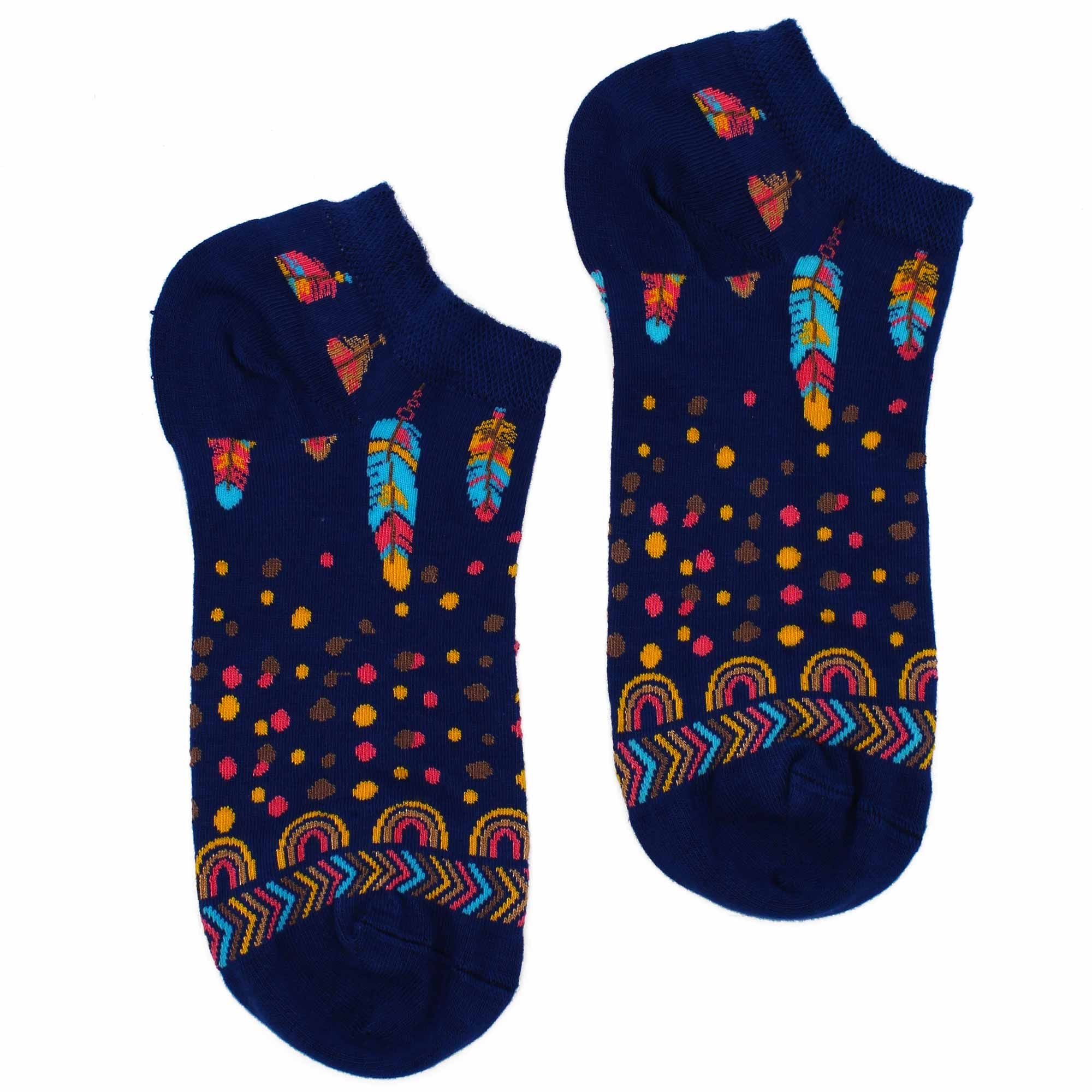 S/M Hop Hare Bamboo Socks Low Indian Feathers