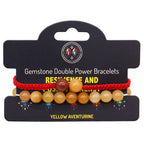 Yellow Aventurine Gemstone Double Power Bracelets