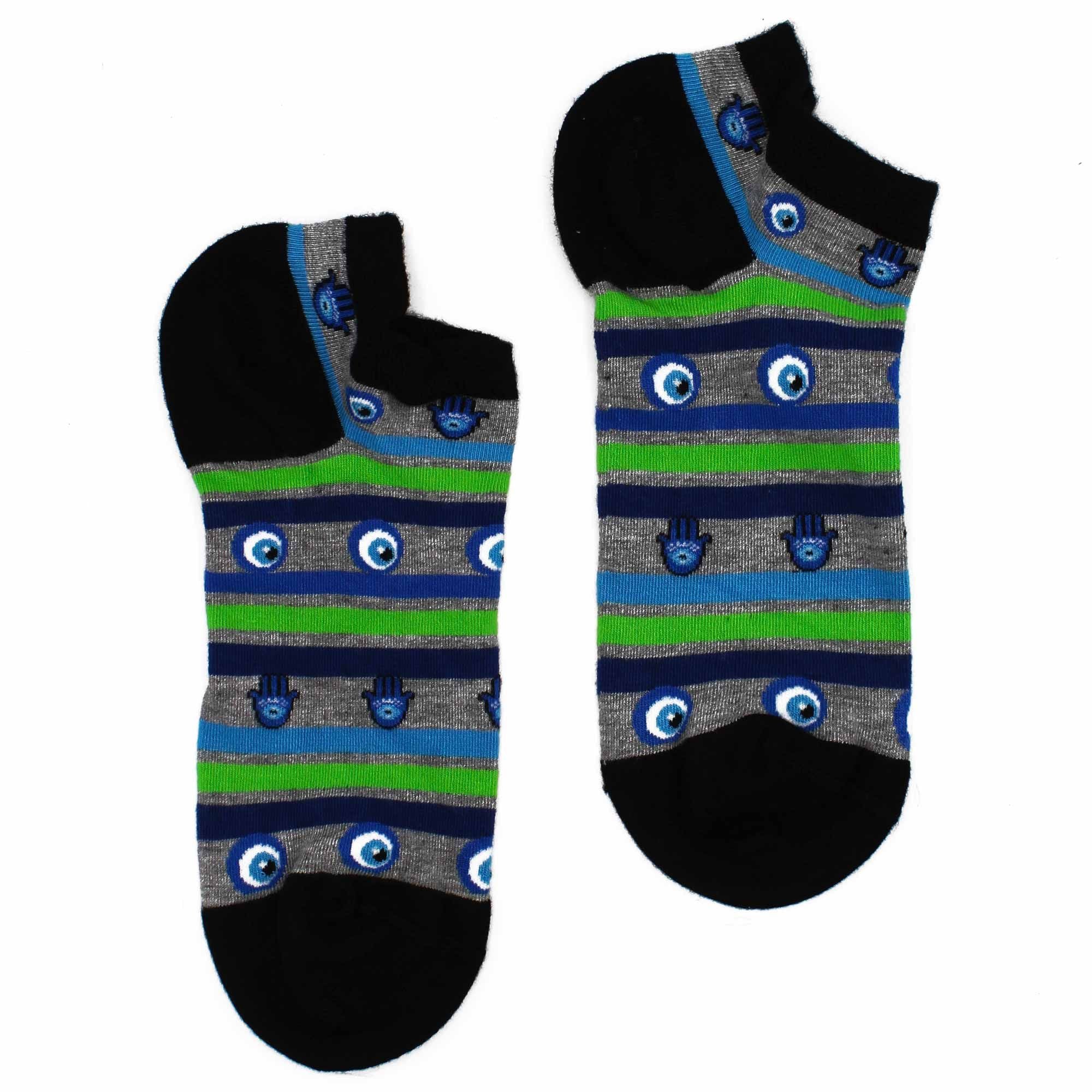 Hop Hare Bamboo Socks Low | Evil Eye & Hamsa | UK 3.5–6.5