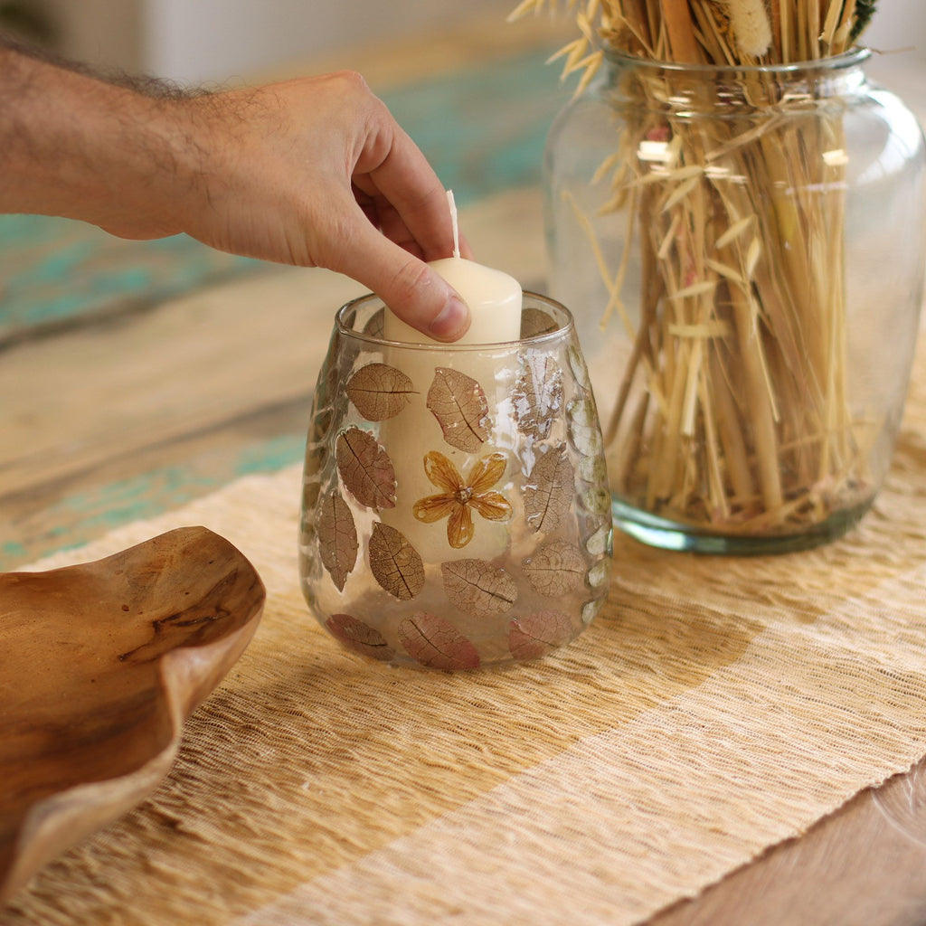 The Beltane Vessel — Pressed Botanical Candle Holder