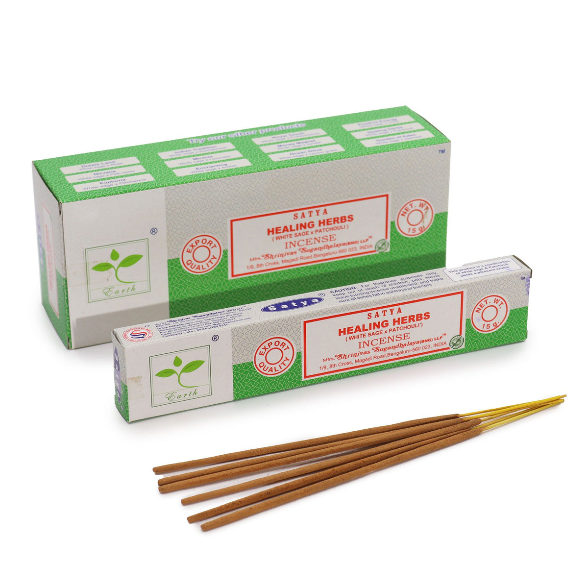 Healing Herbs White Sage & Patchouli Incense Sticks - Satya