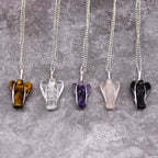 Tiger Eye Guardian Angel Pendant Necklace