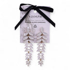 Long Drop Pearl Vintage Glass  Earrings