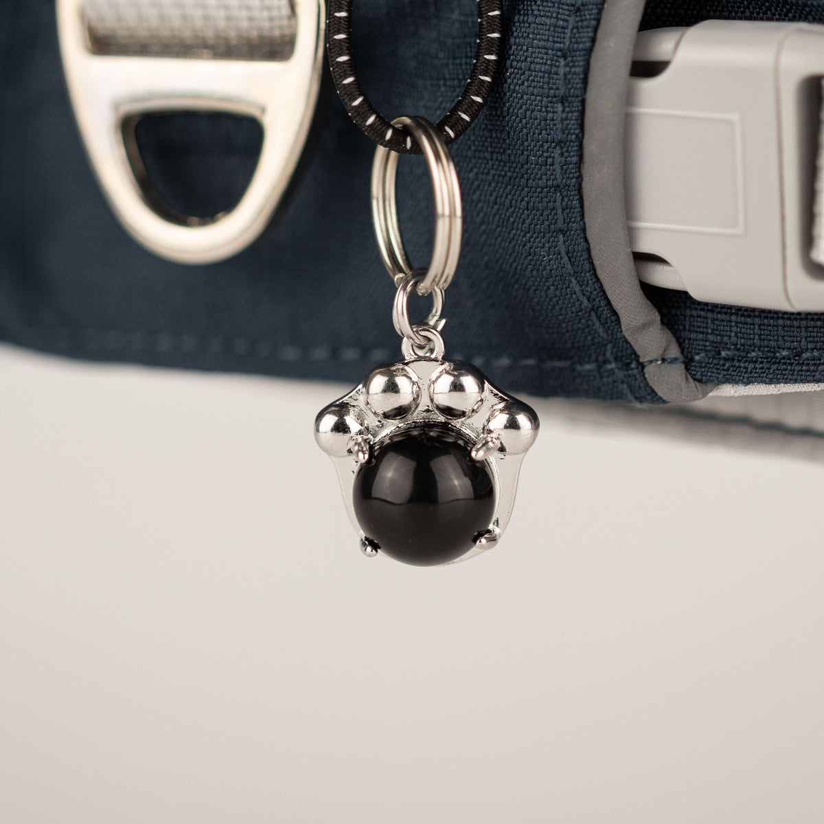 Dog Step-In Guardian Harness with Reflective Mesh & Black Obsidian Charm - Rock Grey - Small (4-8kg)
