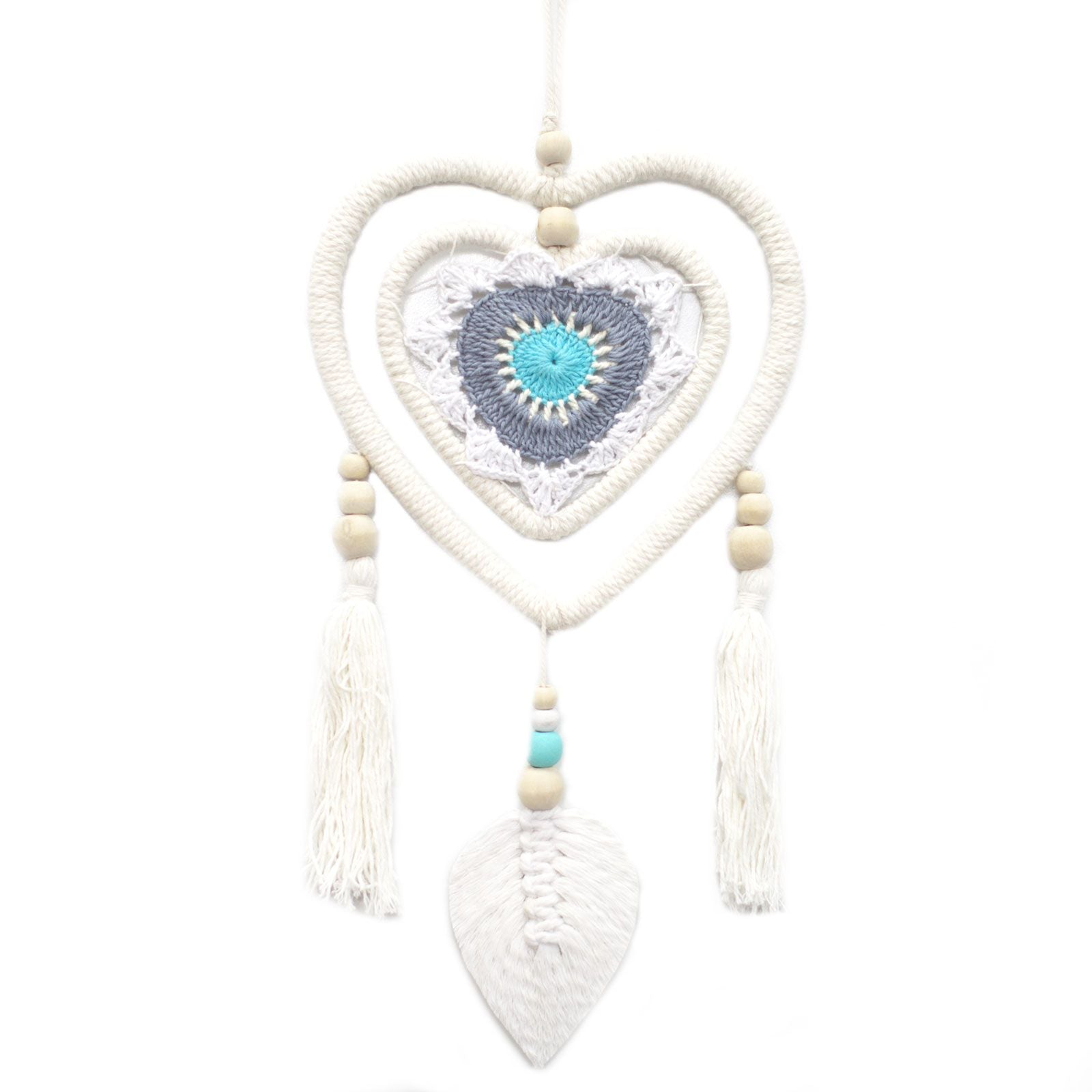 Blue Heart Dreamcatcher | Medium 35cm | Handmade in Bali
