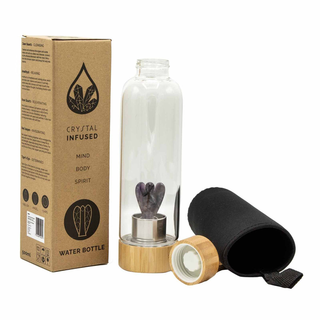 Amethyst Crystal Water Bottle | Angel | Relaxation & Calm