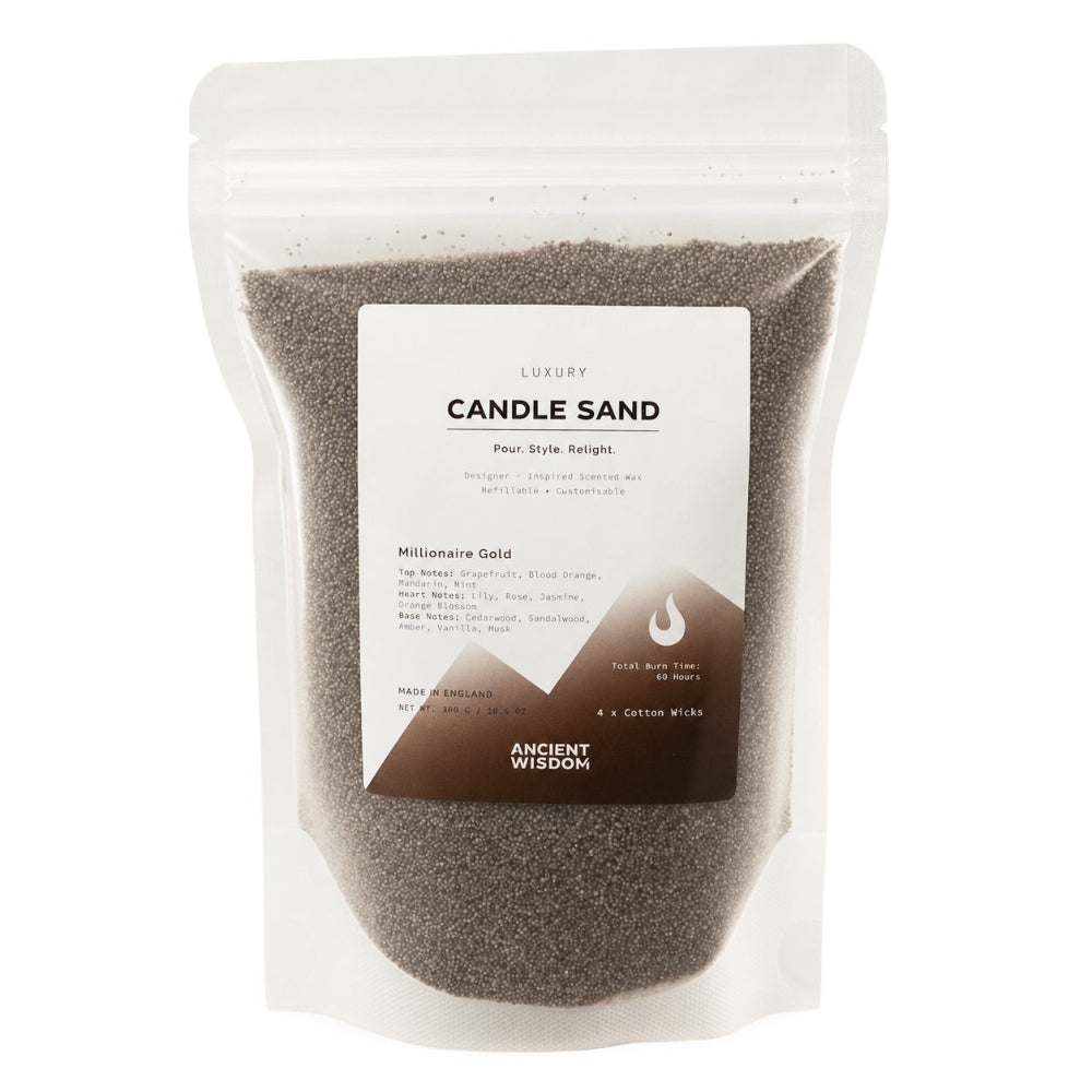 Chocolate Brown Millionaire Gold Candle Sand - 300g