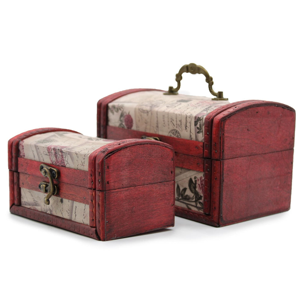 Rose Design Set of 2 Colonial Boxes