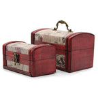 Rose Design Set of 2 Colonial Boxes