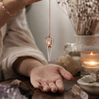 Stellar Gateway | Clear Quartz Spinning Merkaba Pendulum in Copper