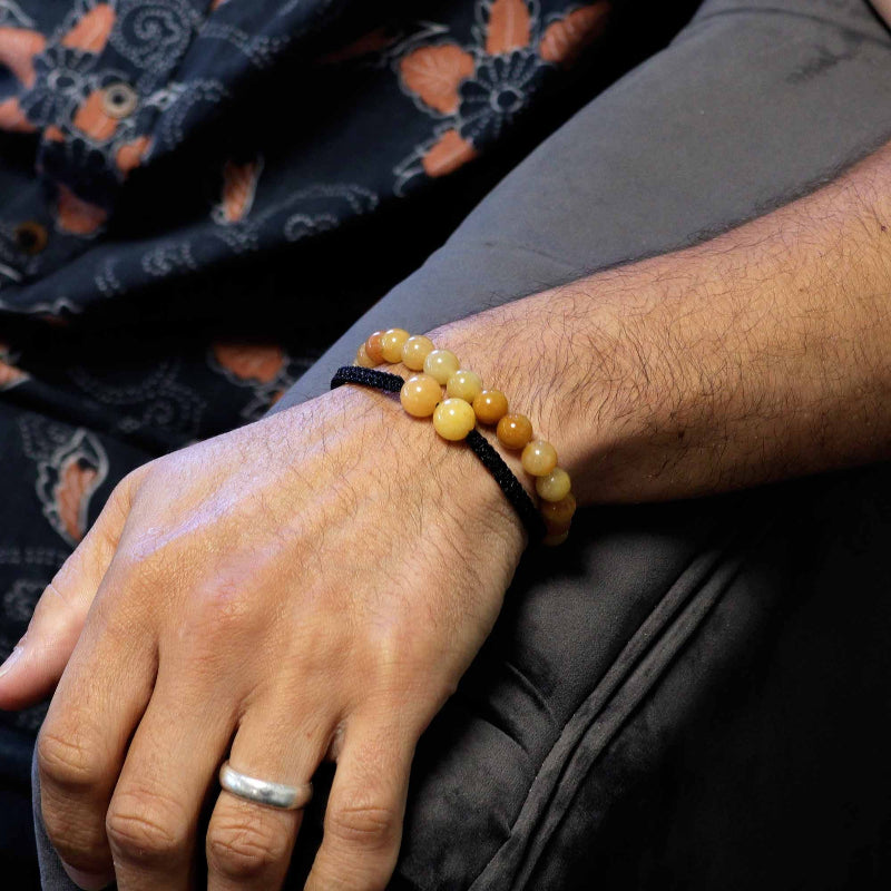 Yellow Aventurine Gemstone Double Power Bracelets