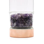 Amethyst Crystal Glass Tea Infuser Bottle | Rose Gold | 500ml