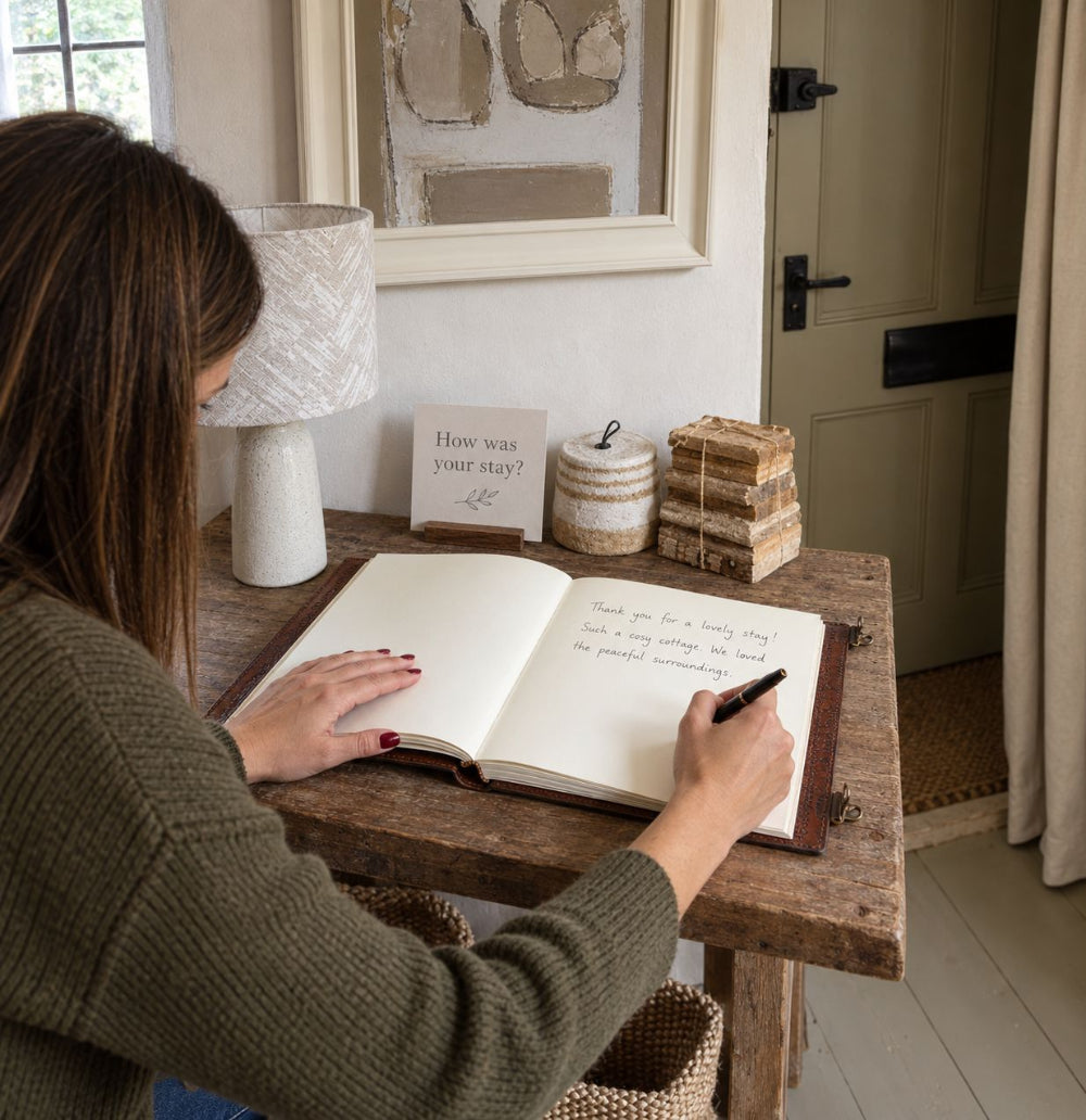 Large Customisable Leather Guest Book & Visitor Journal