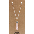 Rose Quartz Crystal Point Pendant Necklace