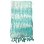 Teal Stripes & Motif Boho Java Art Stole Scarf