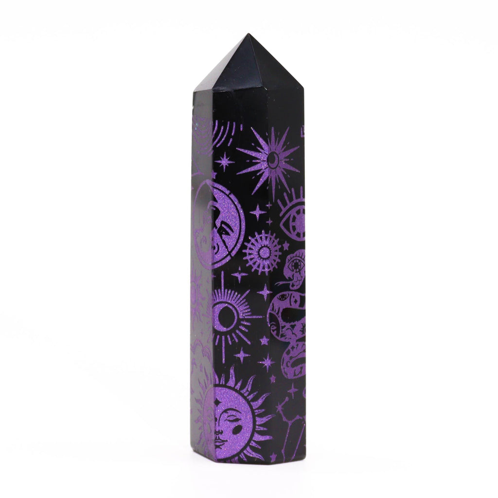 Mystic Story Deep Purple Black Obsidian Point