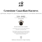 Dog Step-In Guardian Harness with Reflective Mesh & Black Obsidian Charm - Rock Grey - Small (4-8kg)