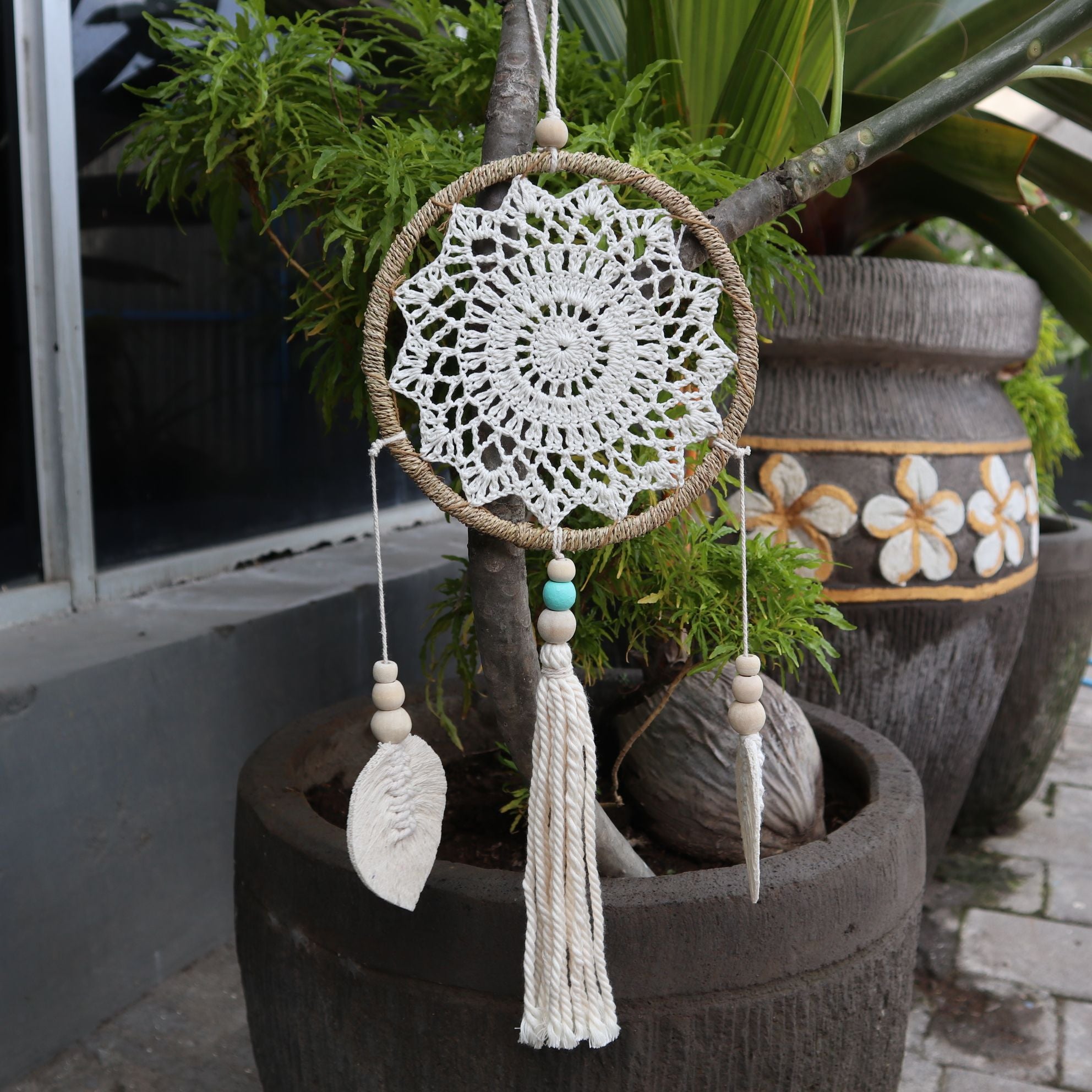 Natural Elemental Spirits Dreamcatcher | Medium 40cm | Handmade in Bali