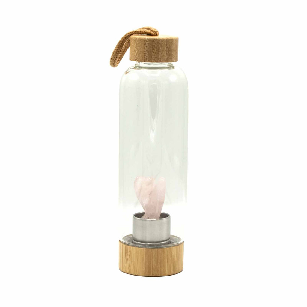 Rose Quartz Crystal Water Bottle | Angel | Rejuvenating & Love