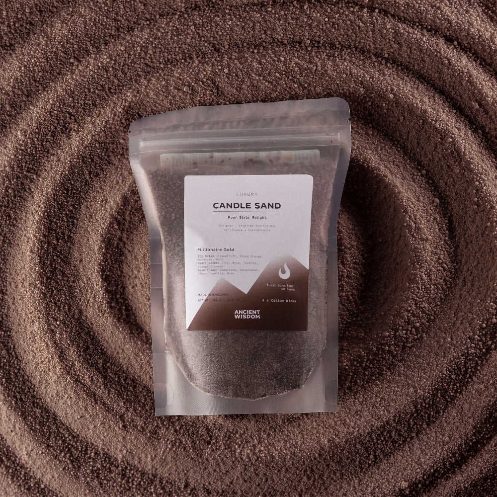 Chocolate Brown Millionaire Gold Candle Sand - 300g