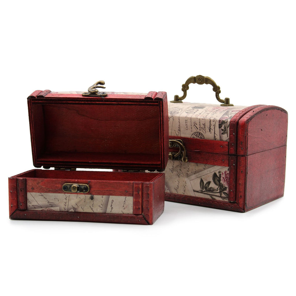 Rose Design Set of 2 Colonial Boxes