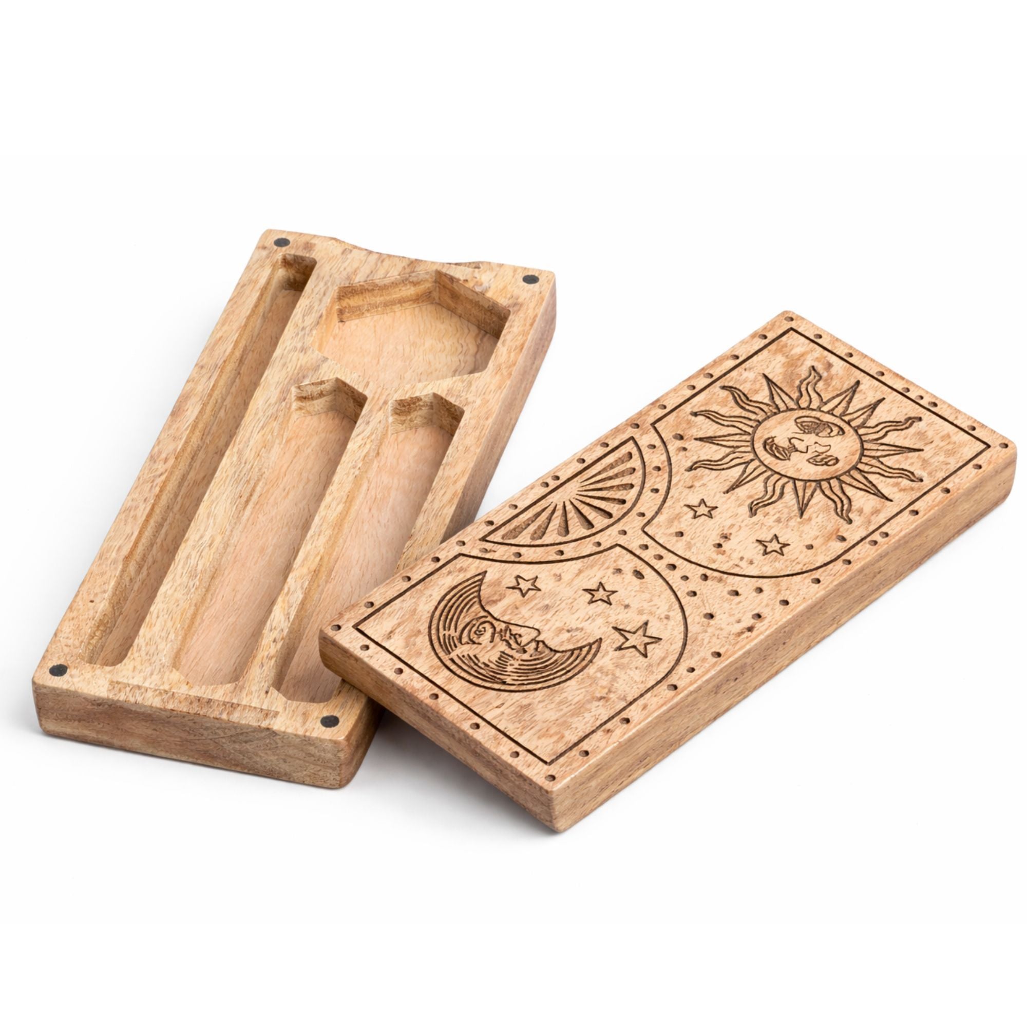 Sun & Moon Carved Crystal and Stone Box