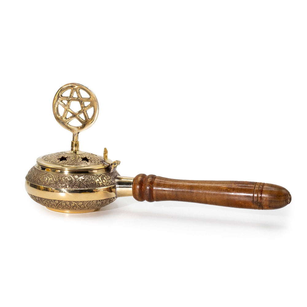 Pentagram Censer Incense Burner with Wooden Handle