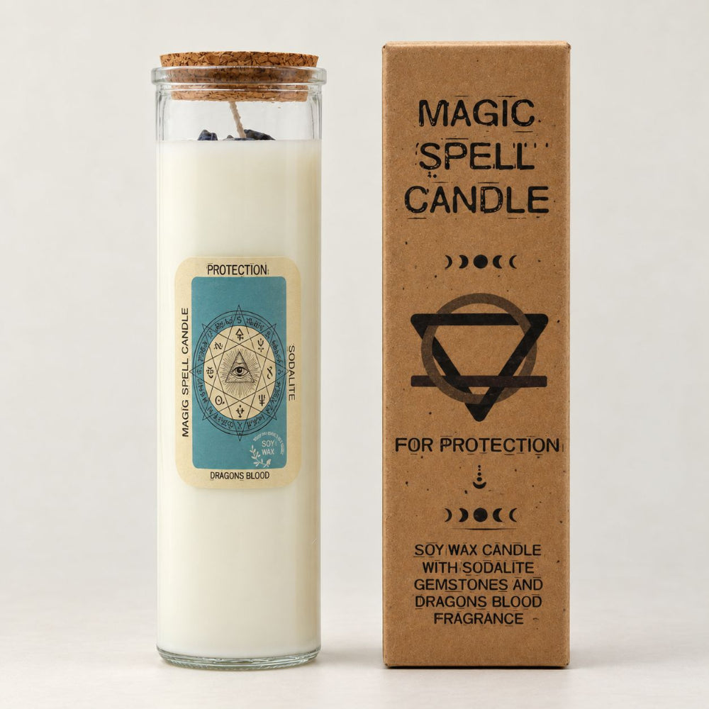 Protection Magic Spell Candle | Dragon’s Blood & Sodalite