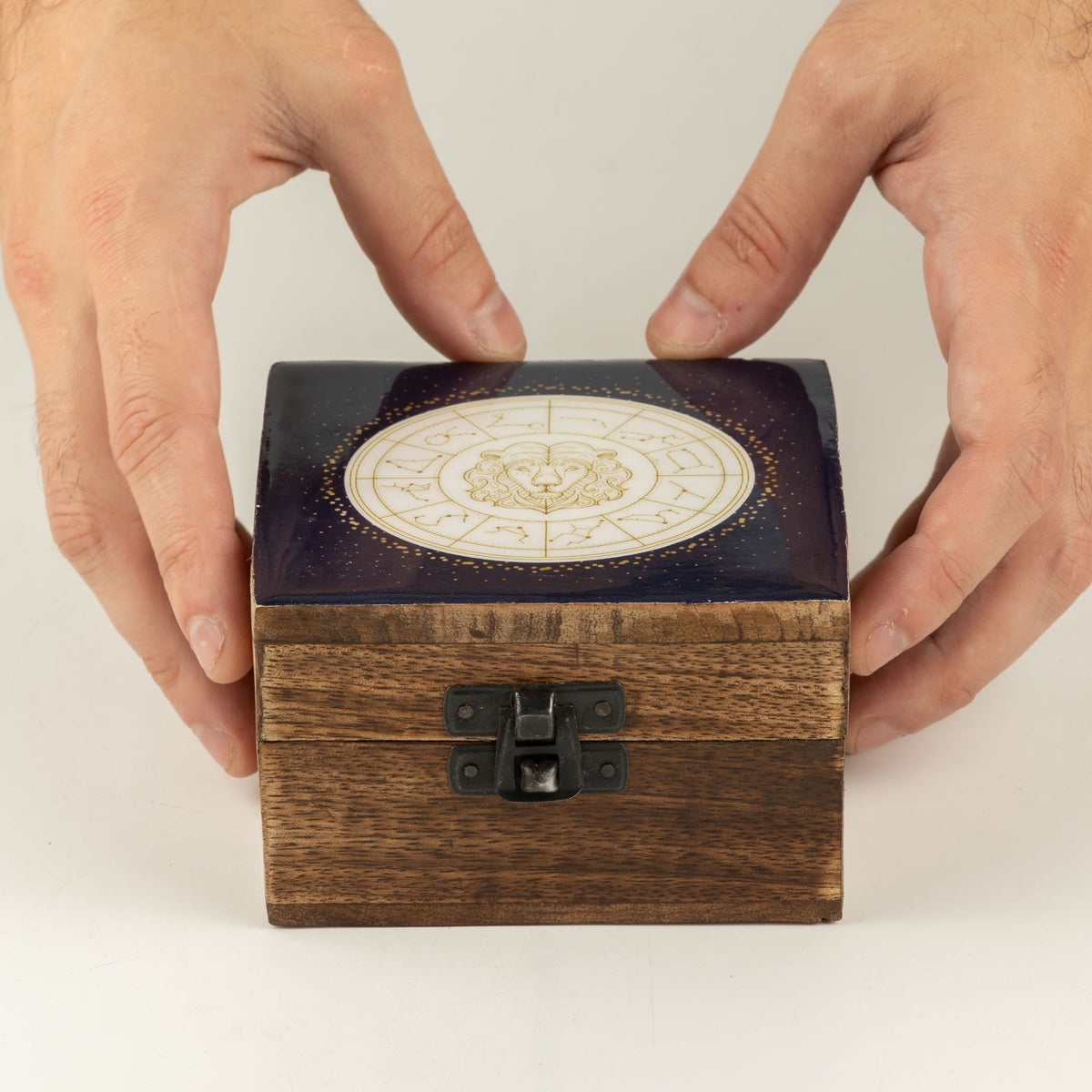 Leo Small Enamelled Keepsake Box