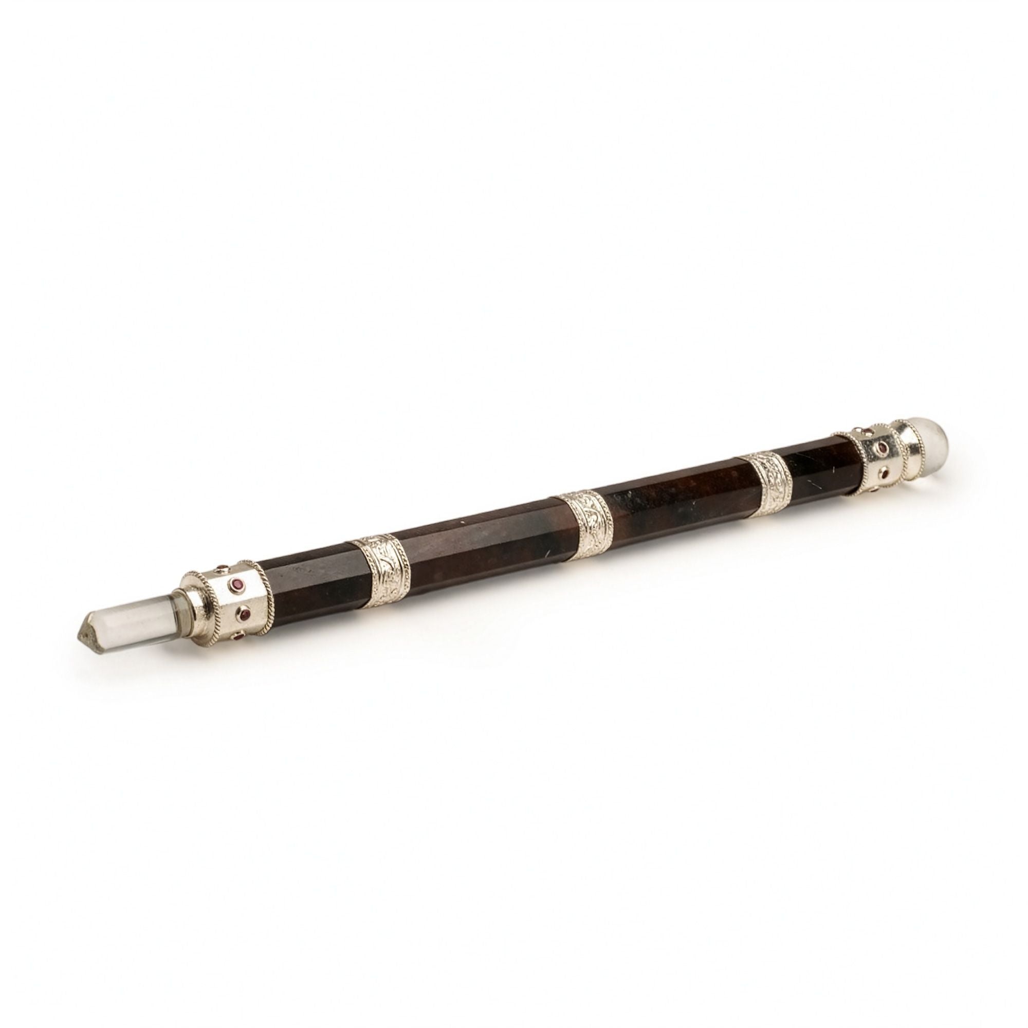 Bloodroot Sovereign Wand — Extra Long Fancy Jasper with Crystal Ball Top