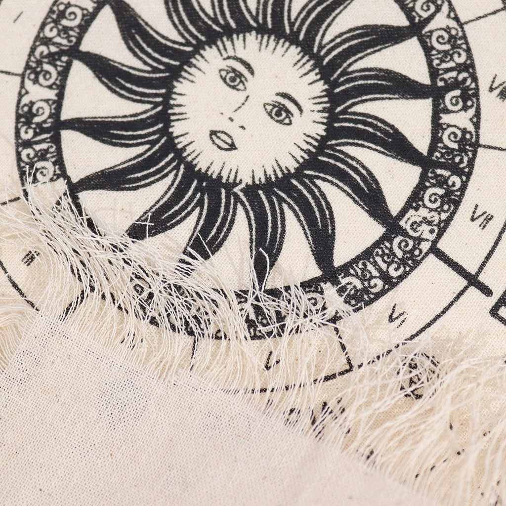 Sun Face Pendulum Divination Cloth | Natural & Black | Ancient Witch