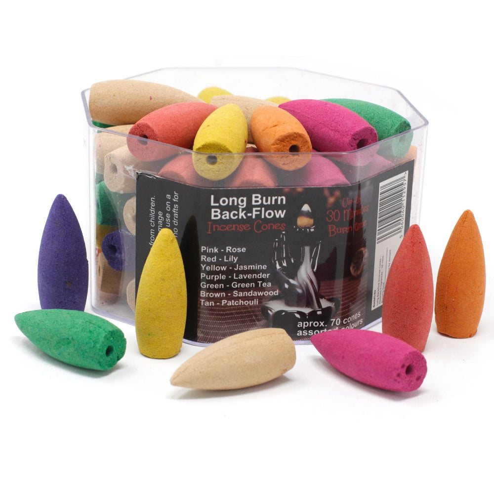 Long Backflow Incense Cones Assorted Fragrances