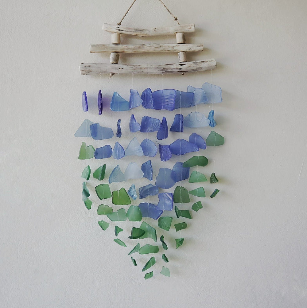 Blue & Green Three Stick Wind Chime