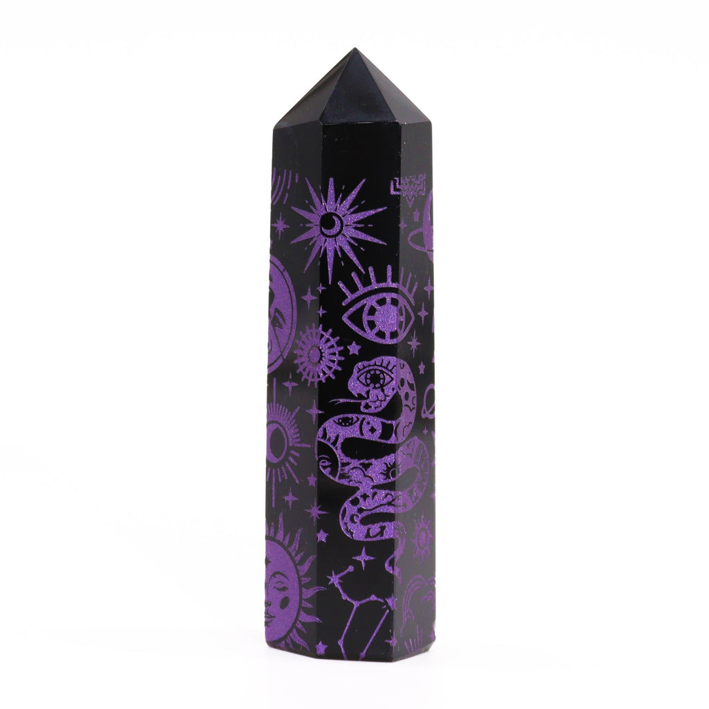 Mystic Story Deep Purple Black Obsidian Point