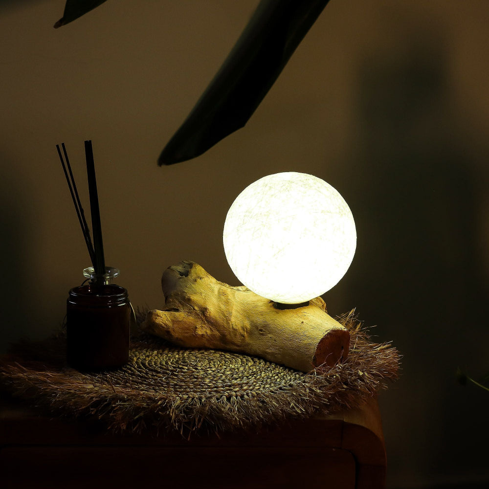 The Luna Cotton DriftGlow Lamp | Ivory