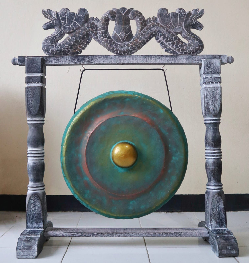 Balinese Gong with Dragon Stand - 50cm - Greenwash